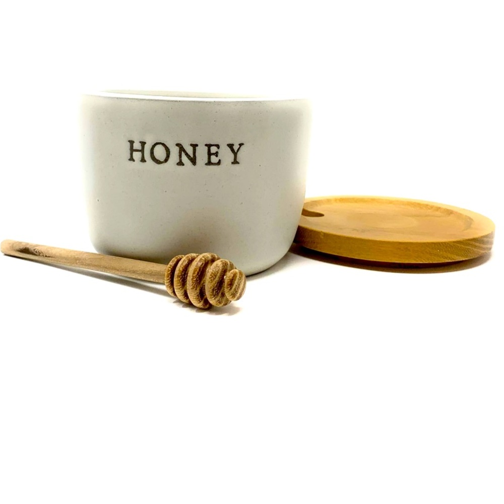 HEARTH & HAND CERAMIC KITCHEN HONEY POT W/ DIPPER